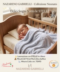 Copertina CULLA in PILE "STELLE in rilievo" NG-4723 CIELO