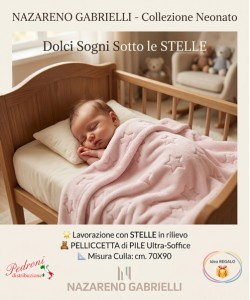 Copertina CULLA in PILE "STELLE in rilievo" NG-4723 ROSA