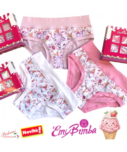 EMY Slip bambina COTONE art.B3028 TAGLIE A SCELTA