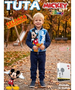*STOCK* MICKEY Tuta bimbo FELPATA 3/8 Anni WD625 BLU