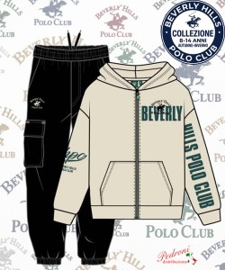 * POLO BEVERLY * TUTA BAMBINO Felpata 025T 8/14 Anni AVORIO