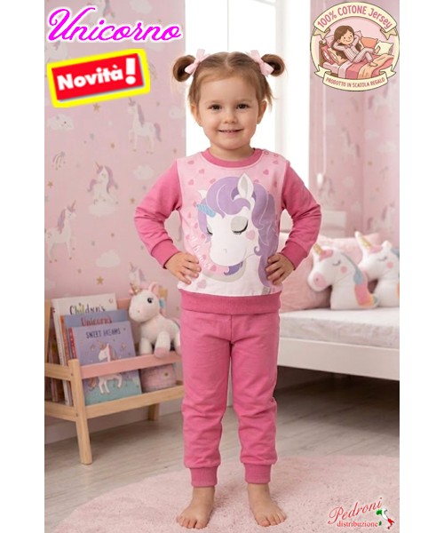*STOCK * UNICORNO Pigiama COTONE 12/30 Mesi...