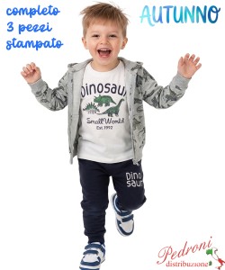 *AUTUNNO*Tuta neonato MG KIDS FM1354 GRIGIO/blu 12/36 mesi