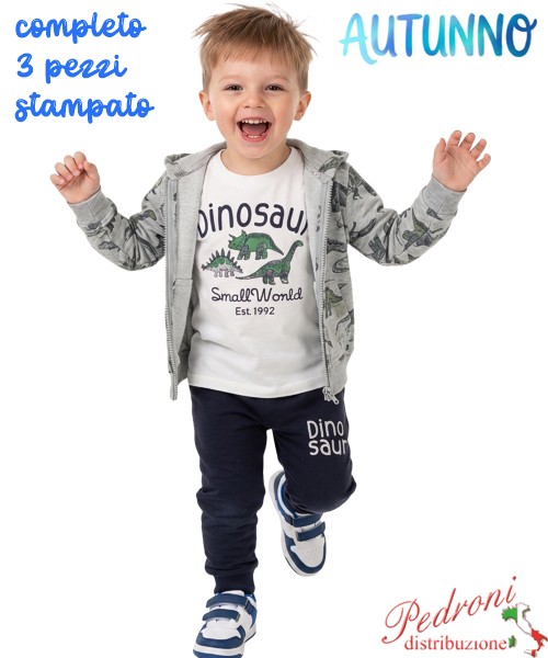 *AUTUNNO*Tuta neonato MG KIDS FM1354 GRIGIO/blu...