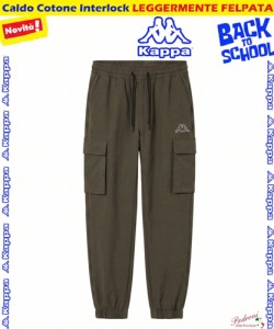 *BACK TO SCHOOL* KAPPA PANTALONE RAGAZZO 128T 8/16 Anni ARMY