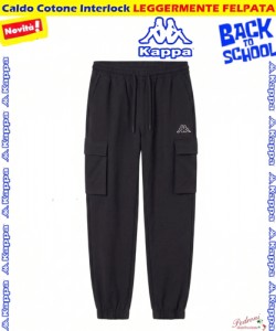 *BACK TO SCHOOL*KAPPA PANTALONE RAGAZZO 128T 8/16 Anni BLACK