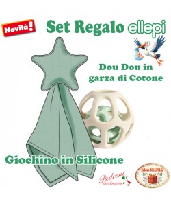 ELLEPI SET REGALO DouDou in garza con Giochino CR1031 Verde