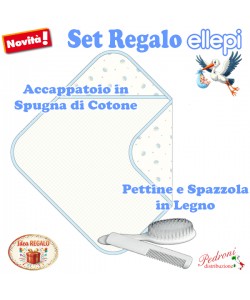 ELLEPI SET REGALO Triangolo in Cotone con accessori CR1036 Cielo