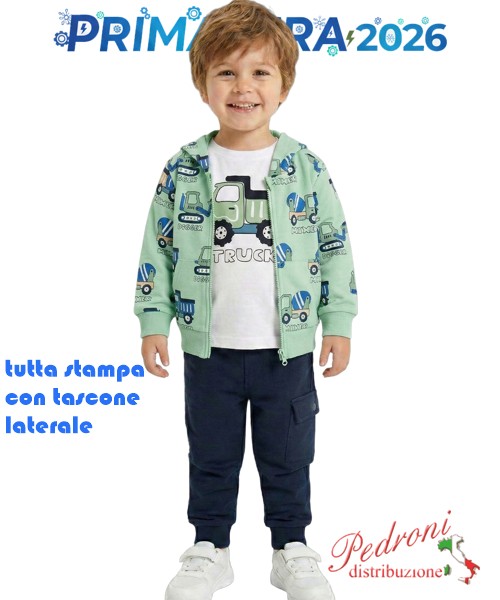 P.*STOCK*Tuta neonato MR JEK JA2638 GREEN/blu...