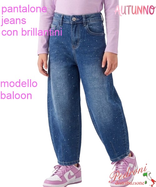 *AUTUNNO*Pantalone jeans ragazza PINK JX6109...