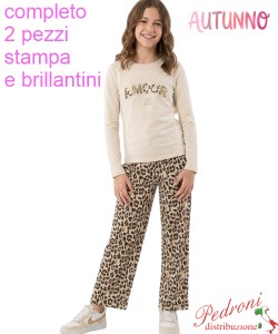 *AUTUNNO*Completo ragazza BELLINA XRA9397 BEIGE 8/16 anni