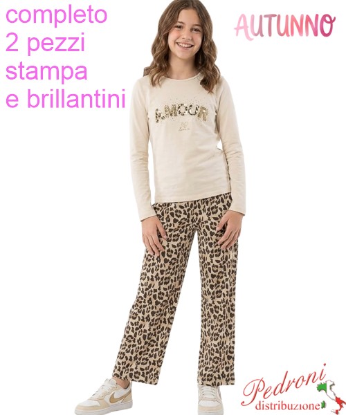 *AUTUNNO*Completo ragazza BELLINA XRA9397 BEIGE...