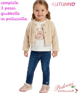 *AUTUNNO*Completo neonata LOLLITOP BS8510 BEIGE/jeans 12/36 mesi