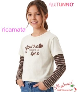 *AUTUNNO*Maglia bambina INJULY LY2612 PANNA 4/14 anni