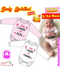 "SONO L'AMORE" Body M/L CALDO COTONE Interlock 3/24 mesi XNA-140