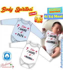 "SONO L'AMORE" Body M/L CALDO COTONE Interlock 0/24 mesi XNO-266
