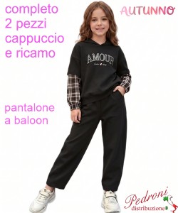*AUTUNNO*Completo bambina LOLLITOP BE752 NERO 4/12 anni