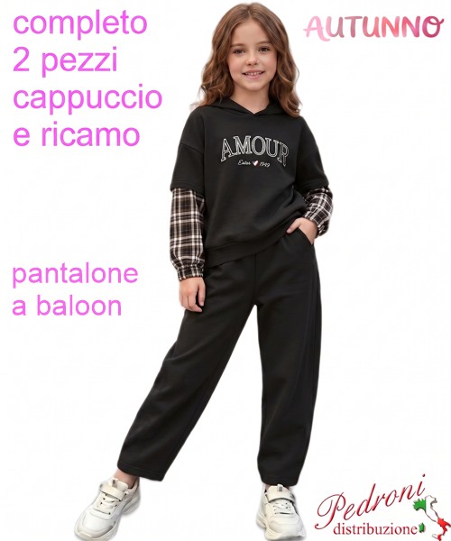 *AUTUNNO*Completo bambina LOLLITOP BE752 NERO...