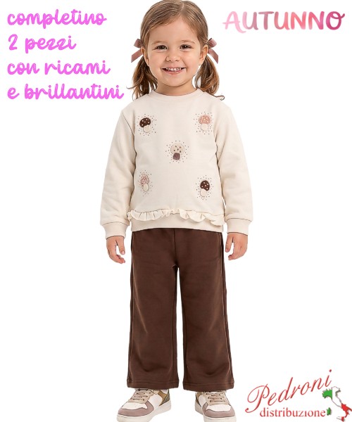 *AUTUNNO*Tuta neonata SMILE CNA6319 LATTE/cacao 12/36 mesi