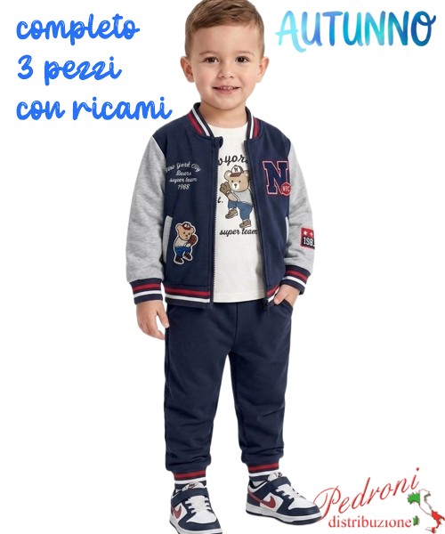 *AUTUNNO*Tuta neonato SMALL GANG S8658 BLU...