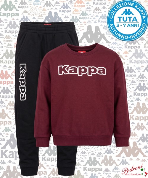 *KAPPA* TUTA BAMBINO Felpata 050K 3/7 Anni MELOGRANO