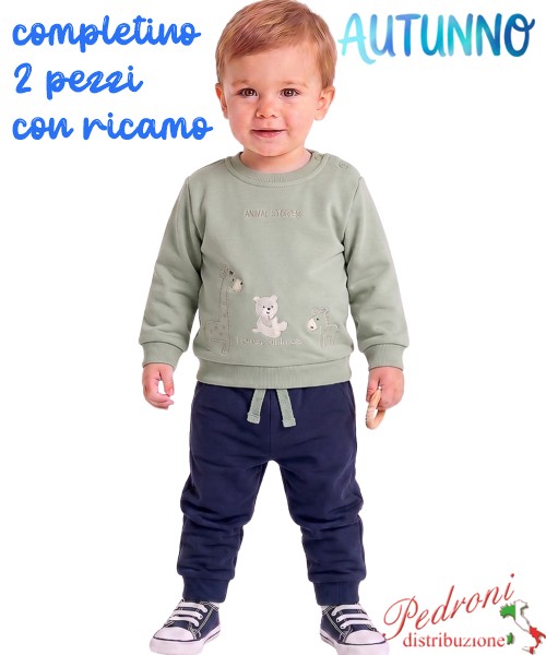 *AUTUNNO*Tuta neonato B+B RM5760 MUSCHIO/blu...