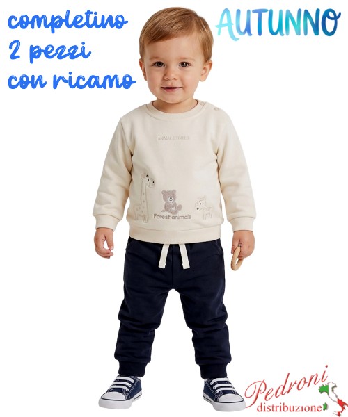 *AUTUNNO*Tuta neonato B+B RM5760 PANNA/blu 1/18...