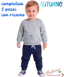 *AUTUNNO*Tuta neonato B+B RM5760 SKY/blu 1/18 mesi
