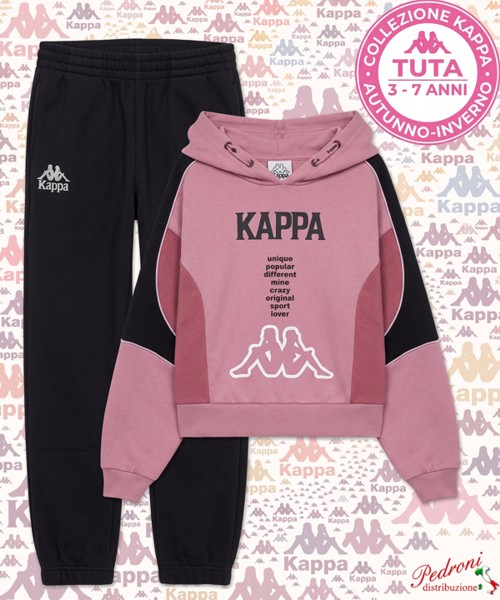 *KAPPA* COMPLETO TUTA BAMBINA Felpata 021K 3/7 Anni BLUSH PINK
