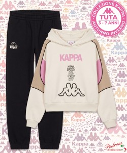 *KAPPA* COMPLETO TUTA BAMBINA Felpata 021K 3/7 Anni AVORIO