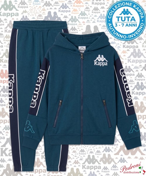 *KAPPA* TUTA BAMBINO Felpata 020K 3/7 Anni LYONS BLUE