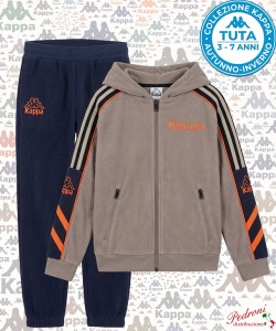 *KAPPA* TUTA BAMBINO Felpata 021K 3/7 Anni NATURAL GREY