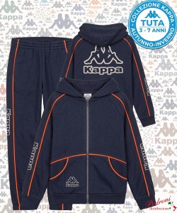 *KAPPA* TUTA BAMBINO Felpata 023K 3/7 Anni BLUE