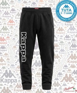 *KAPPA* PANTALONE BAMBINO Felpato 049K 3/7 Anni BLACK