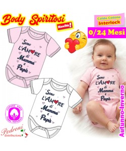 *L'AMORE mamma-papa'* Body M/M CALDO COTONE Interlock 0/24 mesi XNA-133