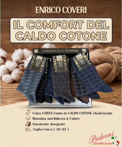 *COVERI* Calza Uomo CALDO COTONE TREND LINE-388...