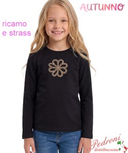*AUTUNNO*Maglia ragazza GLASS BF1038 NERO 9/14 anni