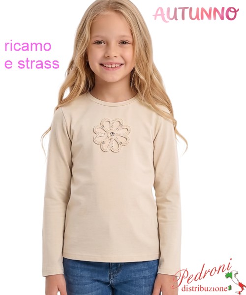 *AUTUNNO*Maglia ragazza GLASS BF1038 BEIGE 9/14...