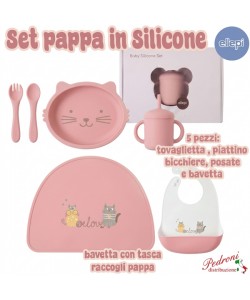 SVEZZAMENTO*ELLEPI SET PAPPA da 5 pezzi CR1034 Rosa