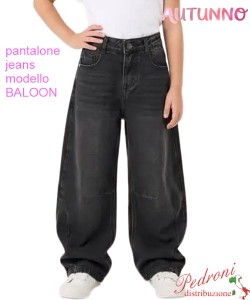 *AUTUNNO*Pantalone jeans bambina INJULY ST5021 NERO 4/12 anni