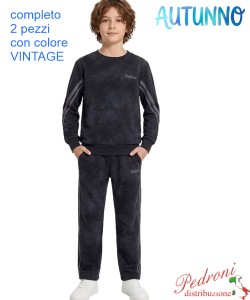 *AUTUNNO* Tuta bambino STREET NT6257 NERO 6/14 anni