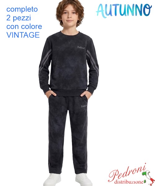 *AUTUNNO* Tuta bambino STREET NT6257 NERO 6/14...