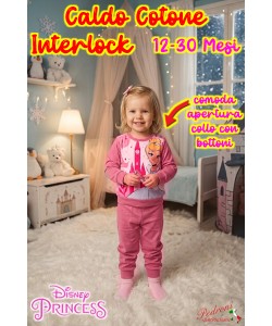 *CALDO COTONE INTERLOCK* Pigiama Neonata PRINCIPESSE 12-30 Mesi PR2265 Bubble