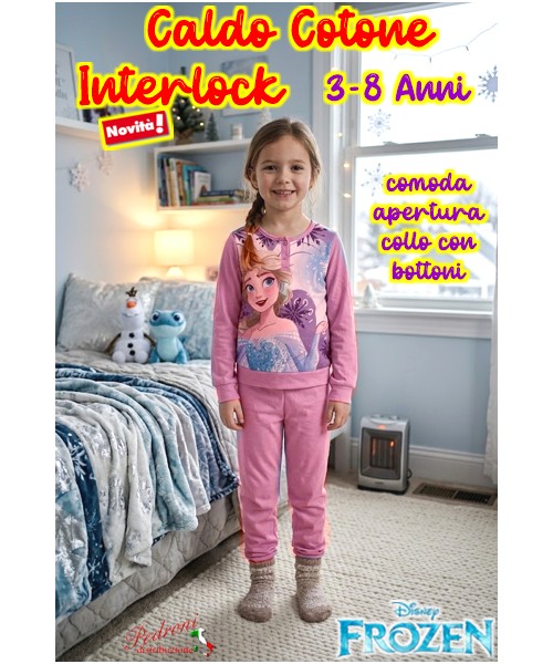 *PROMO INTERLOCK* FROZEN Pigiama Caldo Cotone...