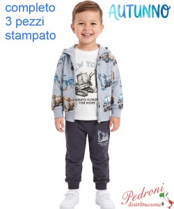 *AUTUNNO* Tuta bambino NEW YORK GM1368 SKY/blu 1/5 anni