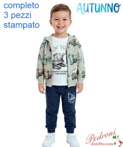 *AUTUNNO* Tuta bambino NEW YORK GM1368 MUSCHIO/blu 1/5 anni