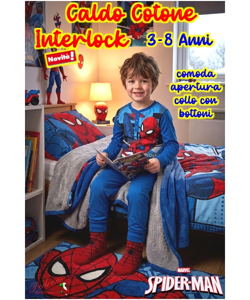 *PROMO INTERLOCK* SPIDERMAN Pigiama Caldo...