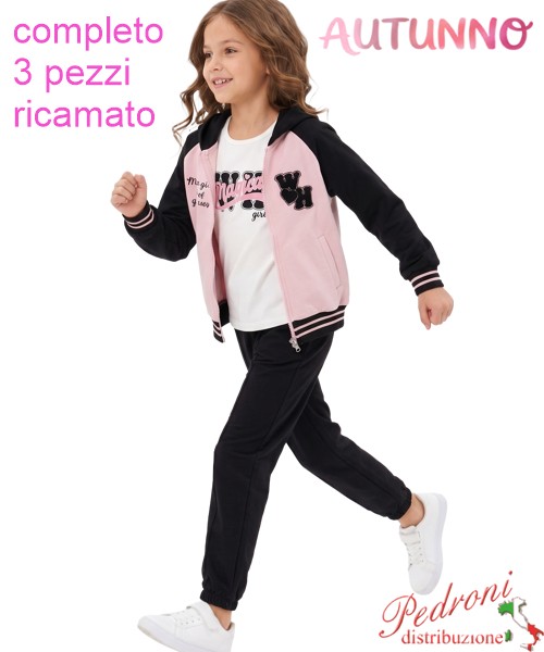 *AUTUNNO*Tuta bambina YES C5715 PINK/nero 4/12...