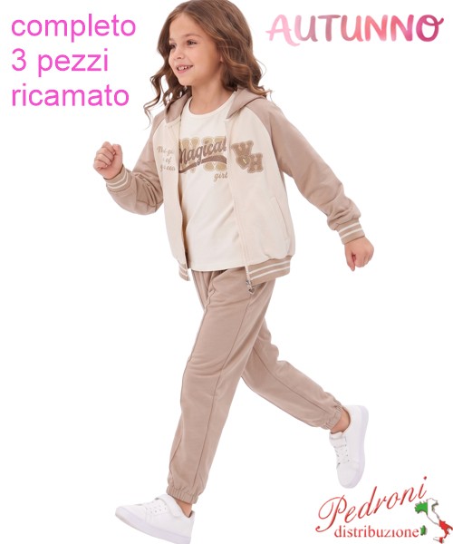 *AUTUNNO*Tuta bambina YES C5715 BEIGE 4/12 anni