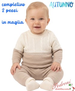 *AUTUNNO*Completino neonato URCHIN QC26173 LATTE/beige 1/12 mesi